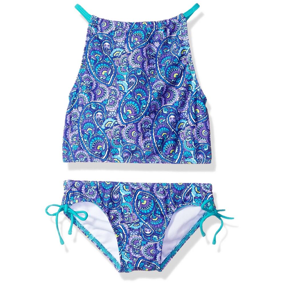 Kanu Surf Girls' Daisy Beach Sport Halter Tankini 2-Piece Swimsuit Purple Size 7